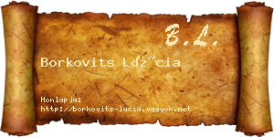 Borkovits Lúcia névjegykártya